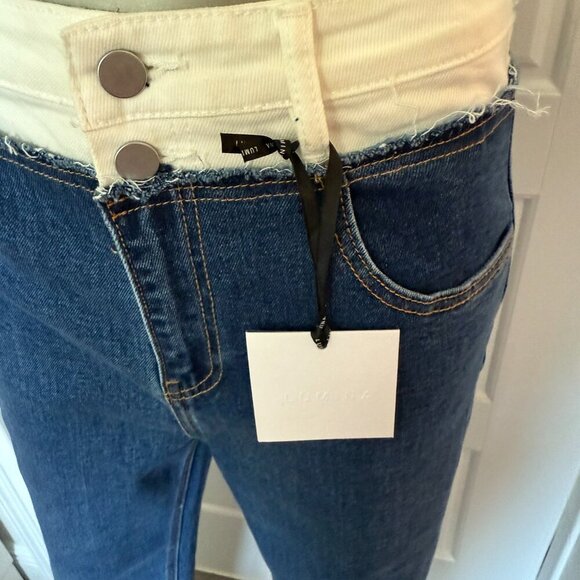 Lumina Italian High Waist , Wide Leg Italian Designer Jeans Size small 26 NWT - Picture 5 of 12